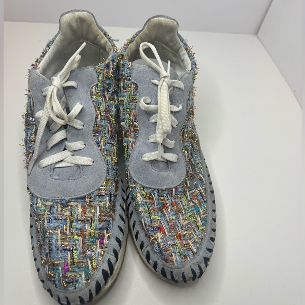 Karl Lagerfeld Paris Millie  Tweed Lace-Up Sneakers Size 9